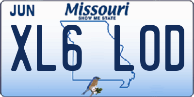 MO license plate XL6L0D