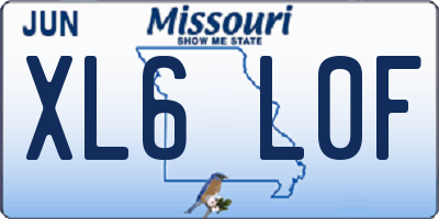 MO license plate XL6L0F