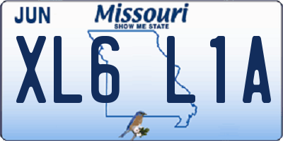 MO license plate XL6L1A