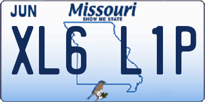 MO license plate XL6L1P