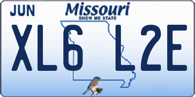 MO license plate XL6L2E