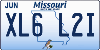 MO license plate XL6L2I