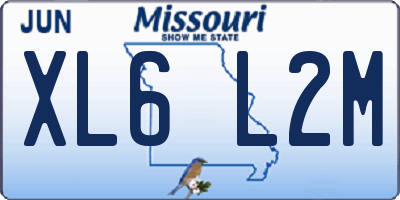 MO license plate XL6L2M