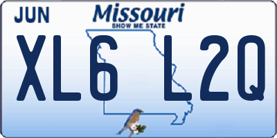 MO license plate XL6L2Q