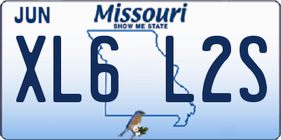 MO license plate XL6L2S