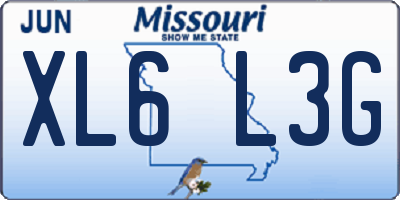 MO license plate XL6L3G