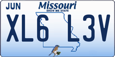 MO license plate XL6L3V