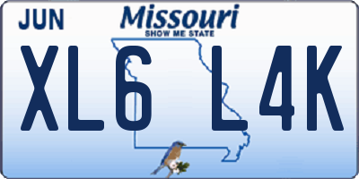 MO license plate XL6L4K