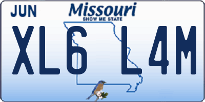 MO license plate XL6L4M