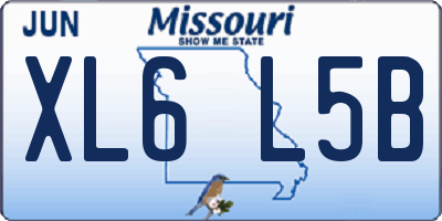 MO license plate XL6L5B