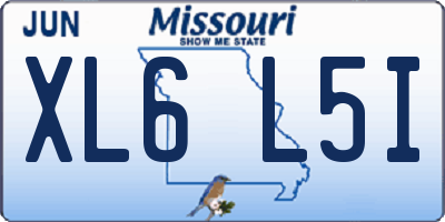 MO license plate XL6L5I