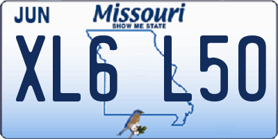 MO license plate XL6L5O
