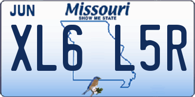 MO license plate XL6L5R