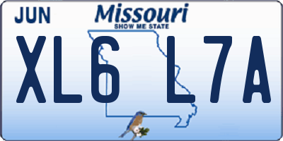 MO license plate XL6L7A