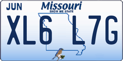 MO license plate XL6L7G