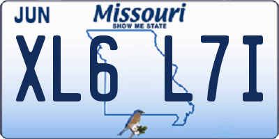 MO license plate XL6L7I