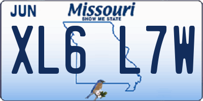 MO license plate XL6L7W