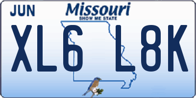 MO license plate XL6L8K