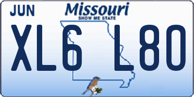 MO license plate XL6L8O