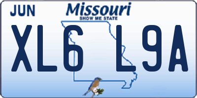 MO license plate XL6L9A