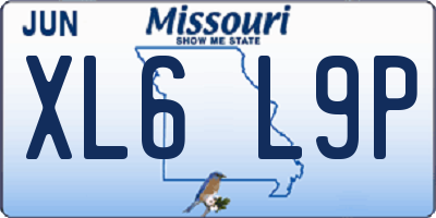 MO license plate XL6L9P