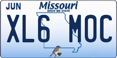 MO license plate XL6M0C