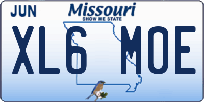 MO license plate XL6M0E