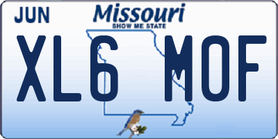MO license plate XL6M0F
