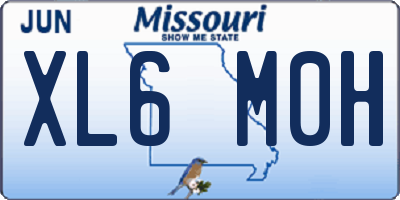 MO license plate XL6M0H