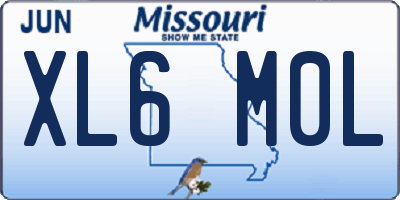 MO license plate XL6M0L