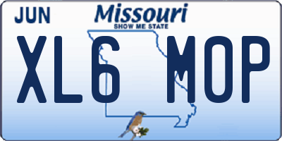 MO license plate XL6M0P