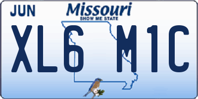MO license plate XL6M1C