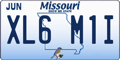 MO license plate XL6M1I