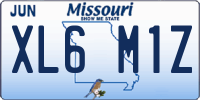 MO license plate XL6M1Z