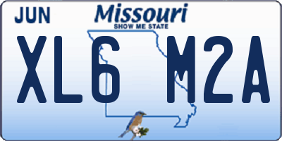 MO license plate XL6M2A