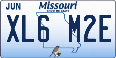 MO license plate XL6M2E