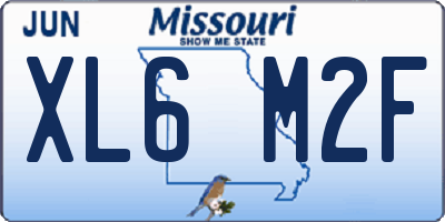 MO license plate XL6M2F