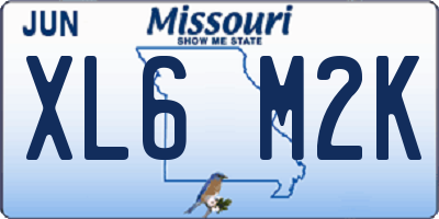 MO license plate XL6M2K