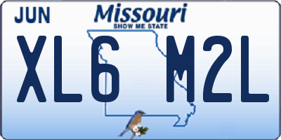 MO license plate XL6M2L