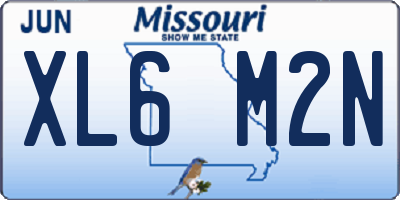 MO license plate XL6M2N
