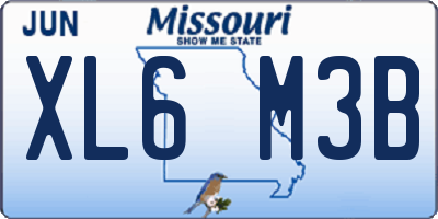 MO license plate XL6M3B