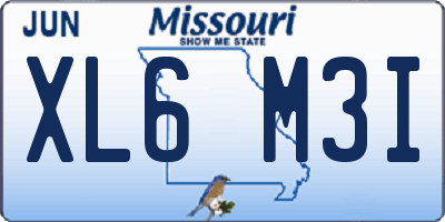 MO license plate XL6M3I