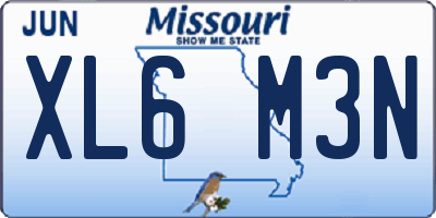 MO license plate XL6M3N