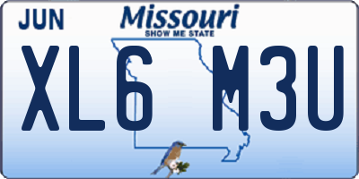 MO license plate XL6M3U