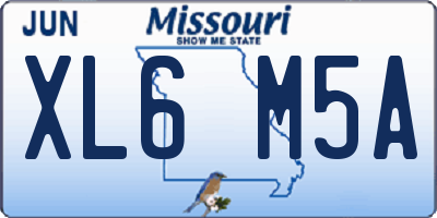MO license plate XL6M5A