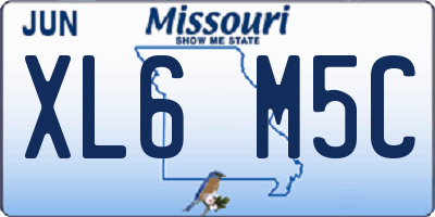 MO license plate XL6M5C