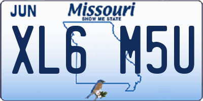 MO license plate XL6M5U