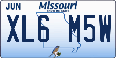 MO license plate XL6M5W