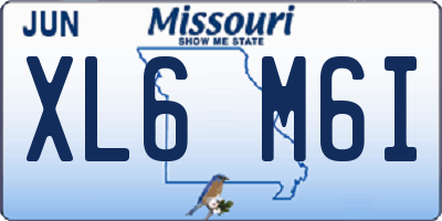 MO license plate XL6M6I