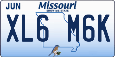 MO license plate XL6M6K